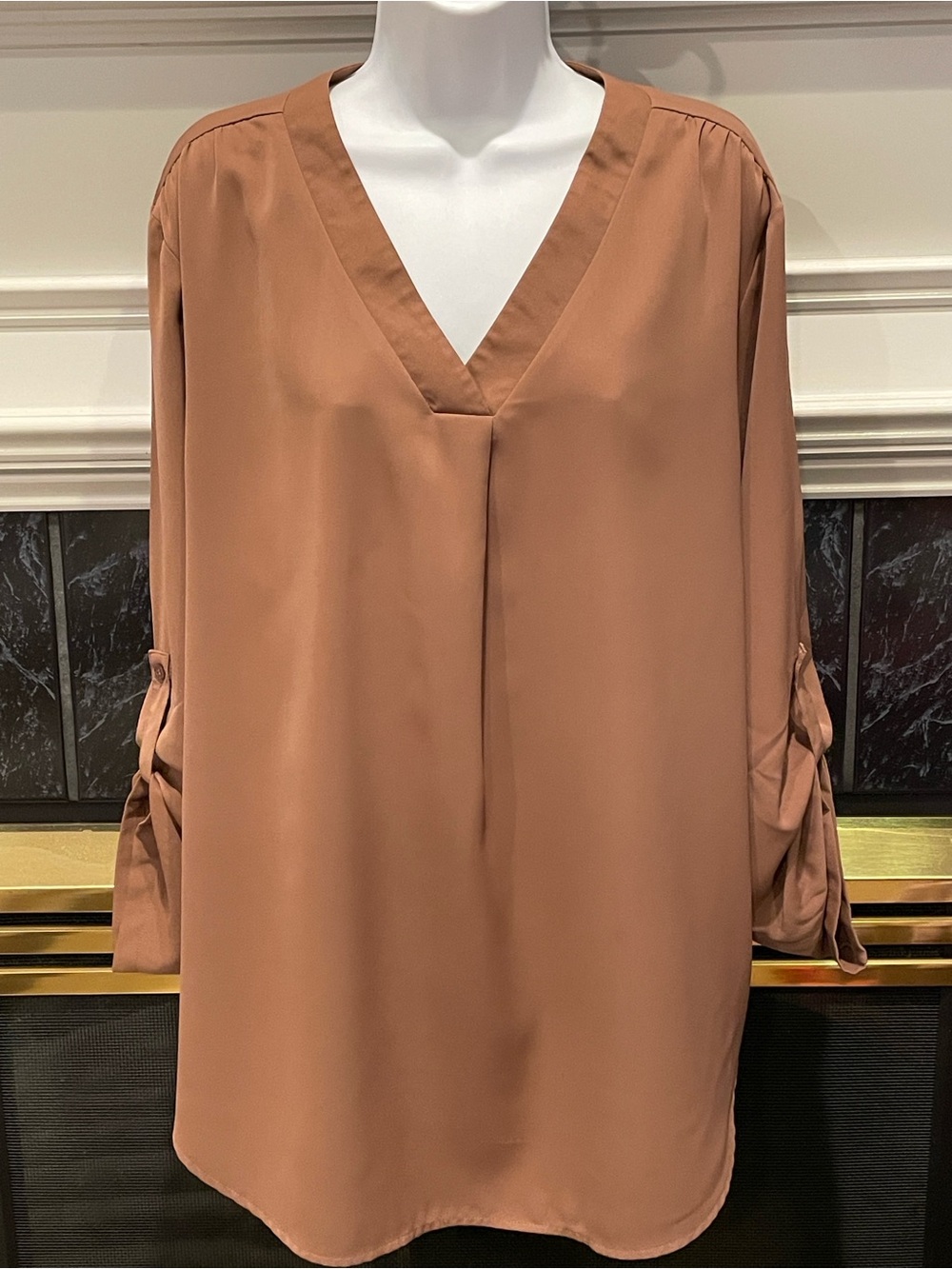 V-neck Tunic Top w/adjustable Sleeves